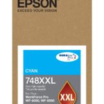 Cartucho de Tinta Cian EPSON T748XXL220-AL - Extra Alta, Rendimiento promedio de 7, 000 Pag, Capacidad de 69ML, Compatible para WorkForce Pro WF-6590 y Work