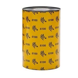 ZEBRA Wax/Resin Ribbon - 110mmx450m (4.33inx1476ft), 6100 (06100BK11045); Standard, 25mm (1in) core, 6/box