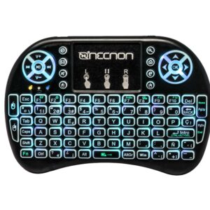 NECNON Control remoto NRC-01 touch pad teclado qwerty led 7 colores recargable tv smartphone tv box negro
