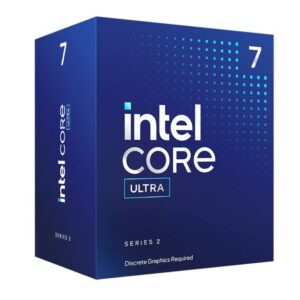 BX80768265F Procesador INTEL Core Ultra 7 de 5.3 GHz - 20 núcleos (8P + 12E), 33 Tops (IA), Socket LGA 1851 con disipador, No gráficos.