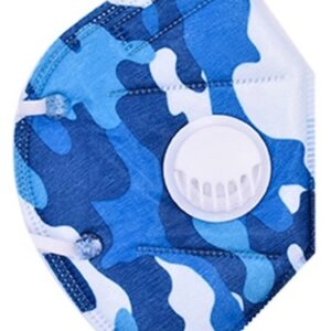 Cubrebocas KN95 Azul con válvula - 5 capas de protección, marca KSA Modelo PH007. Filtro anti soplido, capa antiestática suave y ligera. Individual