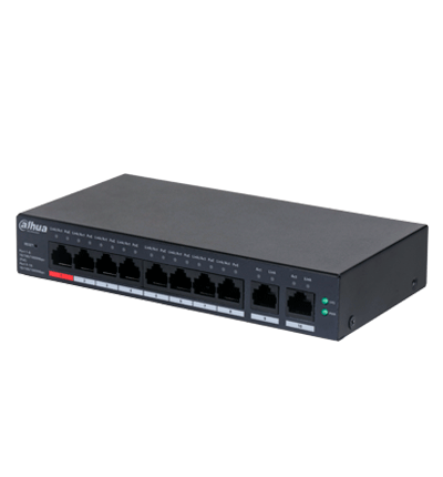 DAHUA DHCS40108GT110 - Switch de 10 Puertos Gigabit / 8 Puertos PoE / 2 Puertos Uplink 10/100/1000/ 110 Watts Totales / Switching 20 Gbps / Tasa de Reenvio de Paquetes 14.88 Mbps / PoE Watchdog / Plataforma DoLynk Care - Image 2