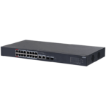 DAHUA CS4218-16ET-135 - Switch PoE de 18 Puertos/ 16 Puertos Poe 10/100/ 2 Puertos Uplink 10/100/1000 + 2 Puertos SFP/ 135 Watts Totales/ Administrable en la Nube por DoLynk Care/ PoE Hasta 250 Metros/ Carcasa Metalica/ Switching 7.2 Gbps