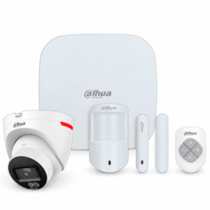DAHUA PAQUETE HOME SECURITY - Paquete de intrusión diseñado para videoverificación, Incluye: KIT de intrusión inalámbrico + Cámara WizColor de 2 MP, App DMSS, Frecuencia 433 MHz, Tecnología: AirShield