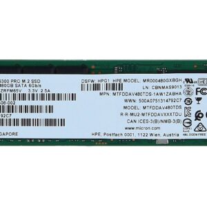 Hewlett Packard Enterprise P47818-B21 SSD HPE 480 GB SATA 6G lectura intensiva M.2