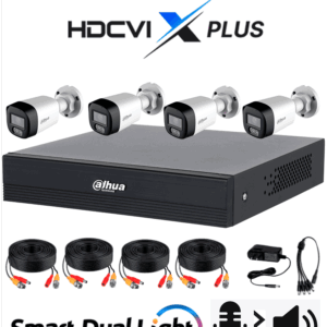 DAHUA DH-KIT/XVR1B04-I/T/4-HAC-HFW1200RLN-IL-T - Kit 4 Canales 2 MP con Audio y DVR Cooper-I WizSense. Incluye 4 cámaras Iluminador dual 2 MP con micrófono integrado. 4 canales más 1 IP y 4 SMD Plus. Incluye accesorios/