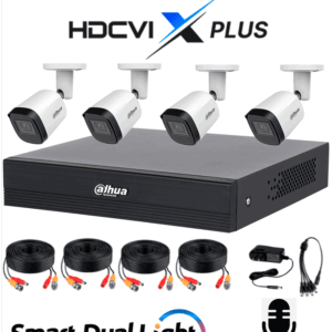DAHUA DHI-KIT/XVR1B04H-I/T/4-B2A51N-U-IL-A-0280B-S3-DIP -Kit de 4 Ch de 5 MP/ DVR Cooper-I WizSense/Con IA/ H.265+/4 Camaras B2A51 Metalicas/4 Ch + 1 IP o Hasta 5 Ch IP/ 4 Ch SMD Plus/Busqueda de Humanos y Vehiculos/Accesorios Incluidos
