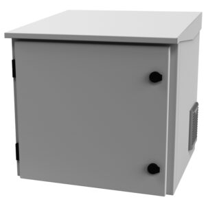 LinkedPRO LP-FORTE-09U-R3 Gabinete de Exterior con Rack de 19 de 9UR con Ventiladores y Termostato - Se envía el Gabinete armado, Montaje a poste o torre se vende por separado.