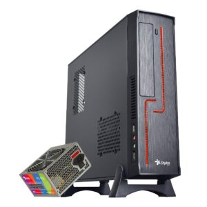 Gabinete Oficina Keelan Slim ITX Stylos con fuente de poder 550W STGAKL1B