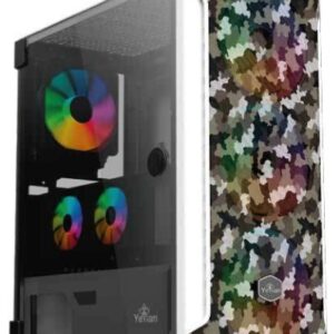 YGH-49704 Yeyian gabinete hollow serie 2500 camuflage blanco - media torre, itx, micro atx, atx, eatx, 7 ranuras de expansion, sin vent inc, yhg-49704