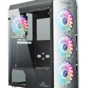 Yeyian gabinete gaming krypton series 3000 - negro itx, atx y micro atx, inc3 vent argb 120mm gpu 325 mm, panel lateral de cristal mod. YCH-MTA7-01BK