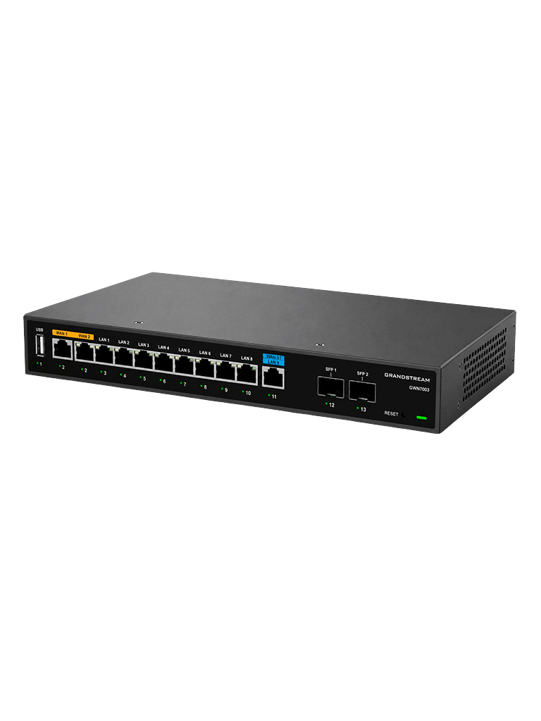 GRANDSTREAM GWN7003 - Router VPN Multi-WAN Gigabit/ 2 SFP 2.5G WAN/LAN + 9 puertos Gigabit (2 con salida PoE)/ VPN IPsec, OpenVPN, WireGuard y L2TP/ Firewall integrado/ Balanceo y failover Multi-WAN/ Controlador GWN integrado/ Gestión GWN.Cloud - Image 2