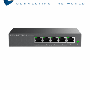 GRANDSTREAM GWN7700P - Switch PoE no administrable/ 5 puertos Gigabit (4 PoE 802.3af/at)/ Presupuesto PoE 60W, hasta 30W por puerto/ Capacidad 10 Gbps/ Plug & Play sin configuración/ Sin ventilador/ Ideal telefonía IP, videovigilancia y APs