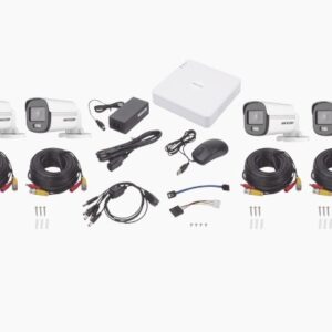 HIKVISION HK-1080-CV Kit TurboHD 1080p / DVR 4 canales / 4 Cámaras Bala ColorVu / Fuente de Poder / Accesorios de Instalación