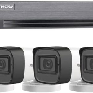 HIKVISION HIK5MPSLQ-KIT(B) (MICRÓFONO INTEGRADO) KIT TURBOHD 5 Megapixel / DVR 4 Canales / 4 Cámaras Bala con Micrófono Integrado