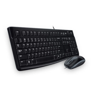 Kit de Teclado y Mouse LOGITECH Media Combo MK120 - Estándar, Negro, 1000 DPI