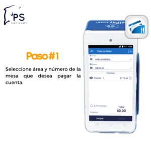 KITPSF080 Pago en mesa es una aplicación móvil para pago de cuentas en el sistema restaurantero PACIFIC SOFT