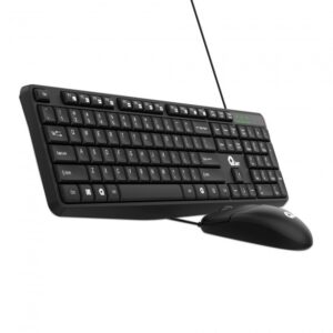 Qian kit de teclado y mouse alambrico - teclado extendido, 106 teclas, mouse optico hasta 1000 dpi, mod. QKX-20603
