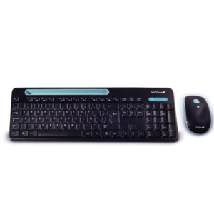 TZ20COMB02-INA Kit Tasking TECHZONE combo inalámbrico con conexión USB - mouse 1600 DPI´s, teclado con 105 teclas y soporte para smartphone o tablet, 1 año de garantía.