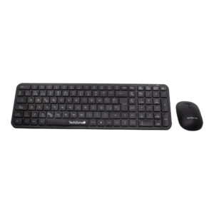 TZCOMBINA05 Kit Silent TECHZONE - combo inalámbrico con conexión USB, mouse 2400 DPI's, teclado con 105 teclas tipo QWERTY 1 año de garantía.