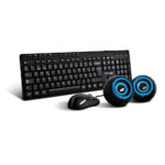 Kms-104 Kit Teclado y Mouse VORAGO - Estándar, 105 teclas, Negro, 1000 DPI