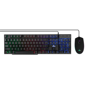 Yeyian kit de teclado y mouse phoenix - teclado 104 teclas retroiluminacion led, silenciosas, mouse ilum led 4 botones, 2400 dpi serie 2001 YKP-20705