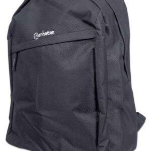 439831 Mochila MANHATTAN - ligera color negro, para laptops de hasta 15.6 pulgadas, Compartimiento frontal para objetos pequeños.