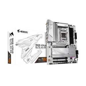 B650 A  ELITE AX  ICE Tarjeta Madre GIGABYTE ATX B650 AORUS ELITE AX ICE - SAM5, AMD B650, HDMI, 192GB DDR5 para AMD
