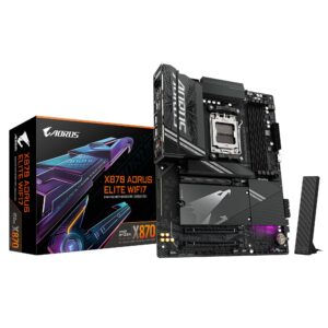 GIGABYTE X870 A ELITE WIFI7 Tarjeta Madre AORUS X870 A ELITE WIFI7 - ATX, Socket AM5, 256GB DDR5, para AMD