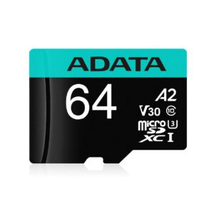 Micro Secure Digital Premier A2 ADATA UHS-I 64GB - 64 GB, Negro, UHS-I Class 10