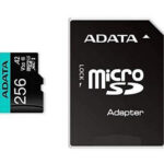 Micro Secure Digital ADATA AUSDX256GUI3V30SA2-RA1 - 256 MB, Negro, Clase 10