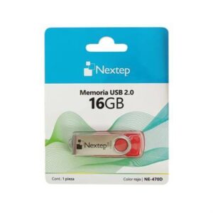 Memoria USB 2.0 Nextep NE-470D TWIST 16 GB Color Rojo Compatibilidad Teléfono - Tabletas y dispositivos con puertos USB y tipo C