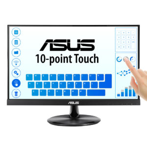 Monitor ASUS VT229H - táctil, 22 (21.5 visibles) FHD (1920x1080), con 10 puntos, IPS, ángulo de visión de 178°, Flicker free, Low Blue Light, sin marco