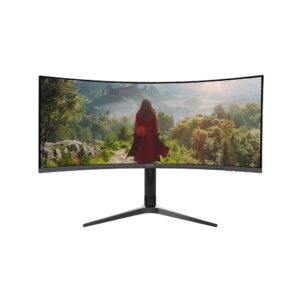 Naceb Gaming Monitor Curvo Oasis 34 NA-0645 Panel VA Gaming - WQHD 3440 × 1440, 180 Hz, respuesta de 1 ms, Adaptive Sync, bocinas integradas y curvatura 1500R.