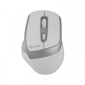 GETTTECH mouse inalambrico para ofi 6d - sensor 725f, iluminacion rgb custom 7200 dpi, 5 boton 1 scroll, conectividad dual, blanco gris GGM-STDBW-01-WH