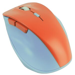 PC-045120 Mouse Inalámbrico Clic Silencioso Conector USB 1600 DPI Thumb Color Azul / Mamey | PERFECT CHOICE