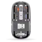 Mouse inalámbrico recargable - modelo glass, conexión bluetooth 5.3/2.4 ghz, 1600 dpi, 6000823 BROBOTIX