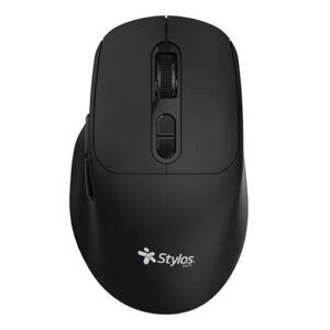 Mouse Inalambrico Recargable Stylos 1 - 600 Dpi 3 Niveles 6 Botones Conexion USB Nano 2.4Ghz Negro. STPMOI8B