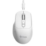 Mouse Inalambrico Recargable Stylos 1 - 600 Dpi 3 Niveles 6 Botones Conexión USB Nano 2.4Ghz Blanco. STPMOI8W