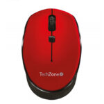 TZ19MOU01-INAR Mouse inalámbrico Start Red TECHZONE - hasta 1600 DPI's, 3 botones, textura en rubber, 1 año de garantía.