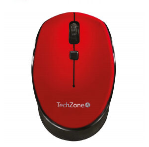 TZ19MOU01-INAR Mouse inalámbrico Start Red TECHZONE - hasta 1600 DPI's, 3 botones, textura en rubber, 1 año de garantía.