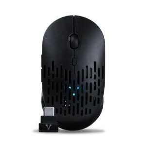 Mouse VORAGO MO-208 inalambrico tipo c y bluetooth hasta 2400 dpi recargable negro