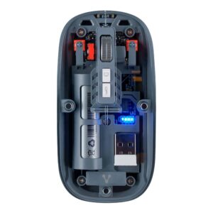 Mouse VORAGO MO-415 inalámbrico y bluetooth hasta 1 - 600 dpis recargable transparente