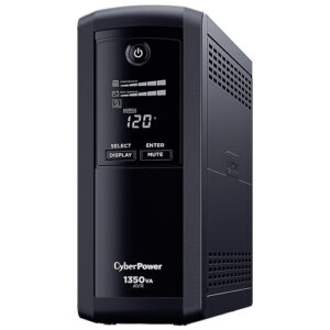 CP1350AVRLCDa No-Break CyberPower - 1350 VA, 815 W, 16 h, Negro, Hogar y Oficina