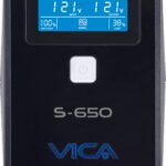 VICA S 650 No break interactivo S650 - 650VA/360W, entrada 127VCA 60 Hz, salida 120VCA, 4 tomas reguladas/4 reguladas y respaldadas, pantalla LCD, breaker termico