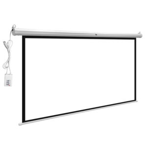 Qian pantalla de proyeccion electrica de 120 pulgadas pvc - mate, angulo de 160 grados formato 1:1, motor con cable, interruptor integrado, mod. QXS-1E120