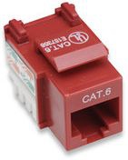 210614 Keystone Jack INTELLINET - Cat 6, De plástico, Rojo