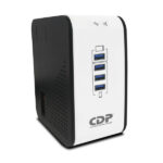 R2CU-AVR 1008 Regulador de Voltaje CDP R2CU-AVR1008 1000VA/500W AVR - 8 Salidas, 175 Julios, 4 Puertos USB, 120 Vac