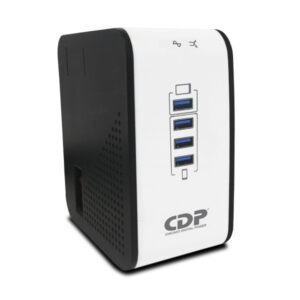 R2CU-AVR 1008 Regulador de Voltaje CDP R2CU-AVR1008 1000VA/500W AVR - 8 Salidas, 175 Julios, 4 Puertos USB, 120 Vac