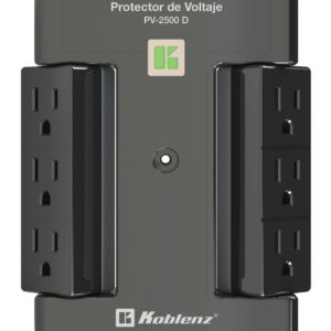 Protector de voltaje - 2500 VA /2000 W, 6 cont KOBLENZ PV-2500 D, Negro, 2500 VA, 2000 W